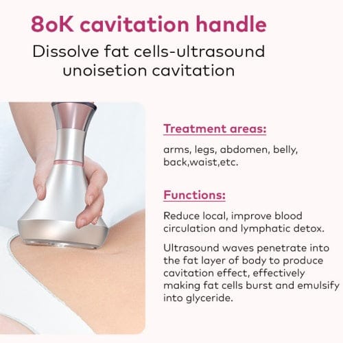 Bornbyme Ultrasonic Cavitation Machine 6 IN 1 with Lipo Laser 80K Ultrasonic Cavitation Anti Cellulite Body Shaping Slimming Machine