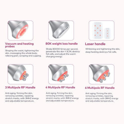 Bornbyme Ultrasonic Cavitation Machine 6 IN 1 with Lipo Laser 80K Ultrasonic Cavitation Anti Cellulite Body Shaping Slimming Machine