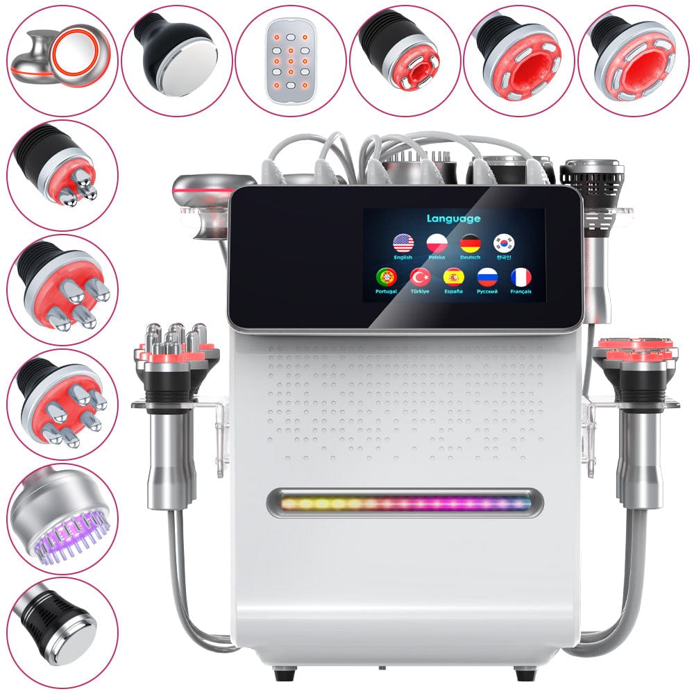 Bornbyme Ultrasonic Cavitation Machine 80K 11 In 1 Body Sculpting Cavitation Machine with Laser Negative Pressure for Fat Reduction