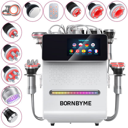 Bornbyme Ultrasonic Cavitation Machine 80K 11 In 1 Body Sculpting Cavitation Machine with Laser Negative Pressure for Fat Reduction