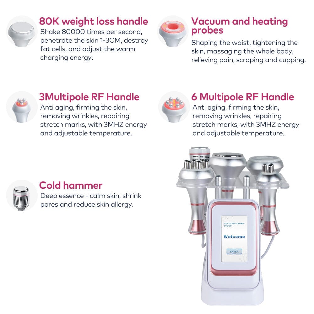 Bornbyme Ultrasonic Cavitation Machine 80K 5 IN 1 Ultrasonic Cavitation Machine Body Sculpt Fat Device