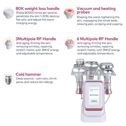 Bornbyme Ultrasonic Cavitation Machine 80K 5 IN 1 Ultrasonic Cavitation Machine Body Sculpt Fat Device