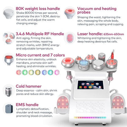 Bornbyme Ultrasonic Cavitation Machine 80K 9 IN 1 Ultrasonic Cavitation Body Sculpting Machine with EMS