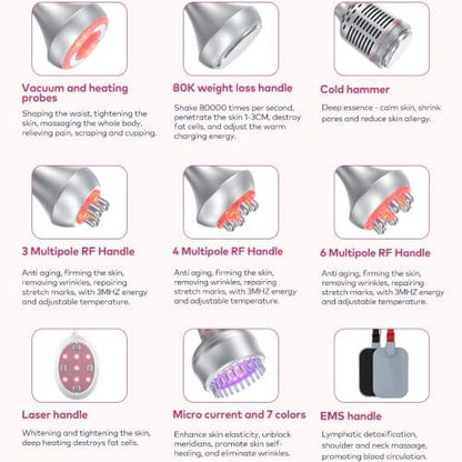 Bornbyme Ultrasonic Cavitation Machine 80K 9 IN 1 Ultrasonic Cavitation Body Sculpting Machine with EMS