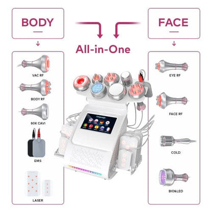 bornbyme Ultrasonic Cavitation Machine 80K 9 IN 1 Ultrasonic Cavitation Body Sculpting Machine with Laser