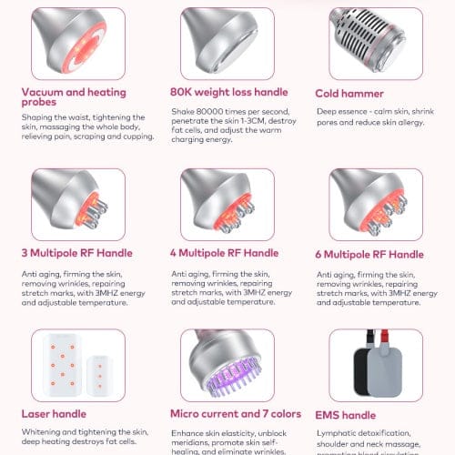 bornbyme Ultrasonic Cavitation Machine 80K 9 IN 1 Ultrasonic Cavitation Body Sculpting Machine with Laser