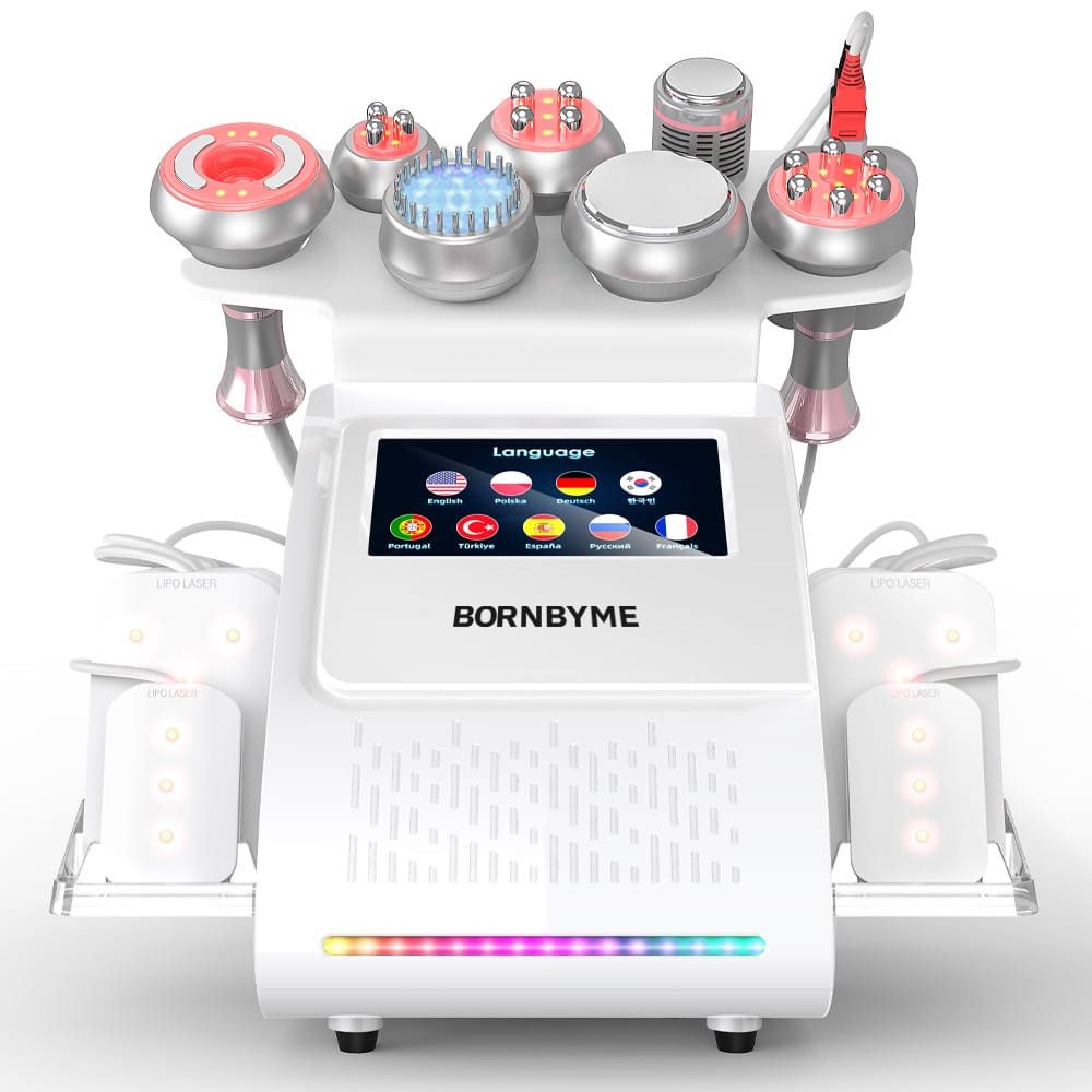 bornbyme Ultrasonic Cavitation Machine 80K 9 IN 1 Ultrasonic Cavitation Body Sculpting Machine with Laser