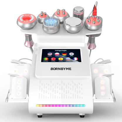 bornbyme Ultrasonic Cavitation Machine 80K 9 IN 1 Ultrasonic Cavitation Body Sculpting Machine with Laser