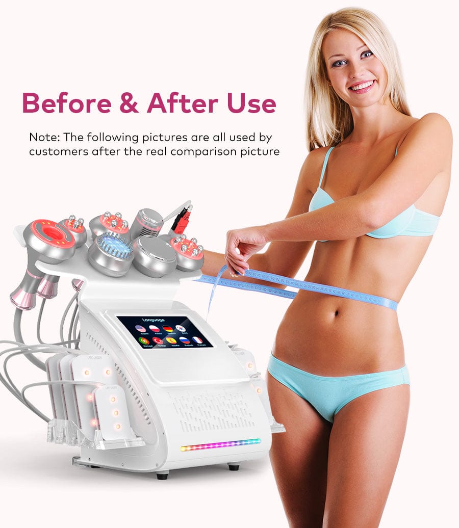bornbyme Ultrasonic Cavitation Machine 80K Ultrasonic Cavitation Machine 9 IN 1 with Lipolaser Pads SD085
