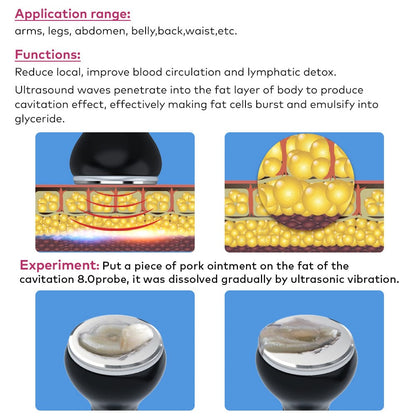 Bornbyme Ultrasonic Cavitation Machine 80kHz Radio Frequency Ultrasonic Vacuum Cavitation System 4-in-1 For Fat Burning Body Sculpting And Firming