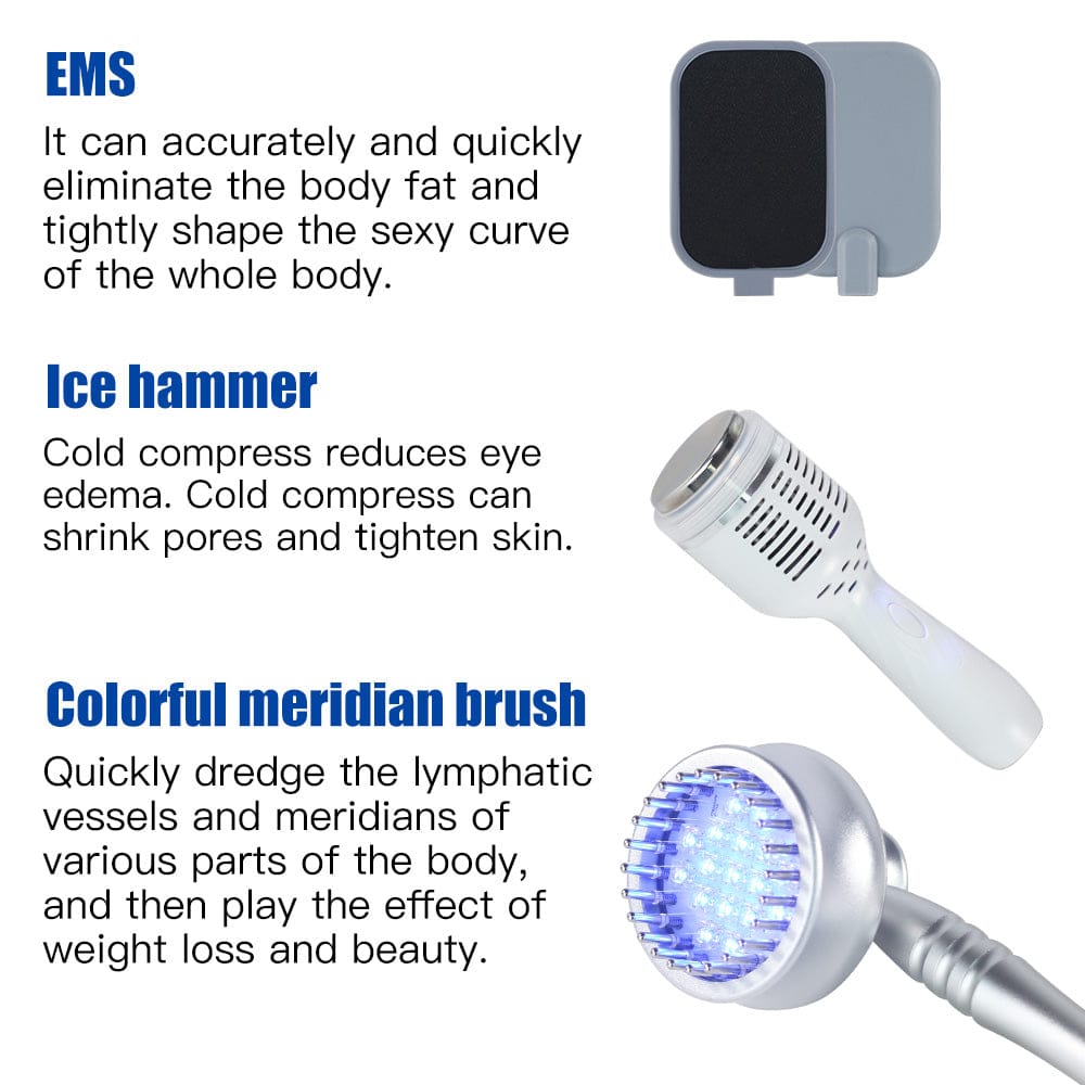 Bornbyme Ultrasonic Cavitation Machine 9 In 1 40K Body Sculpting Cavitation Machine with Laser for Fat Reduction