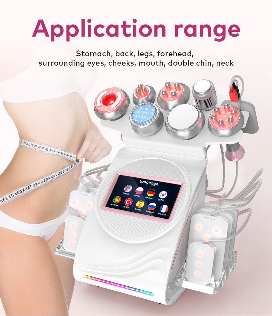 Bornbyme Ultrasonic Cavitation Machine 9 In 1 80K Body Sculpting Cavitation Machine Laser Fat Reduction