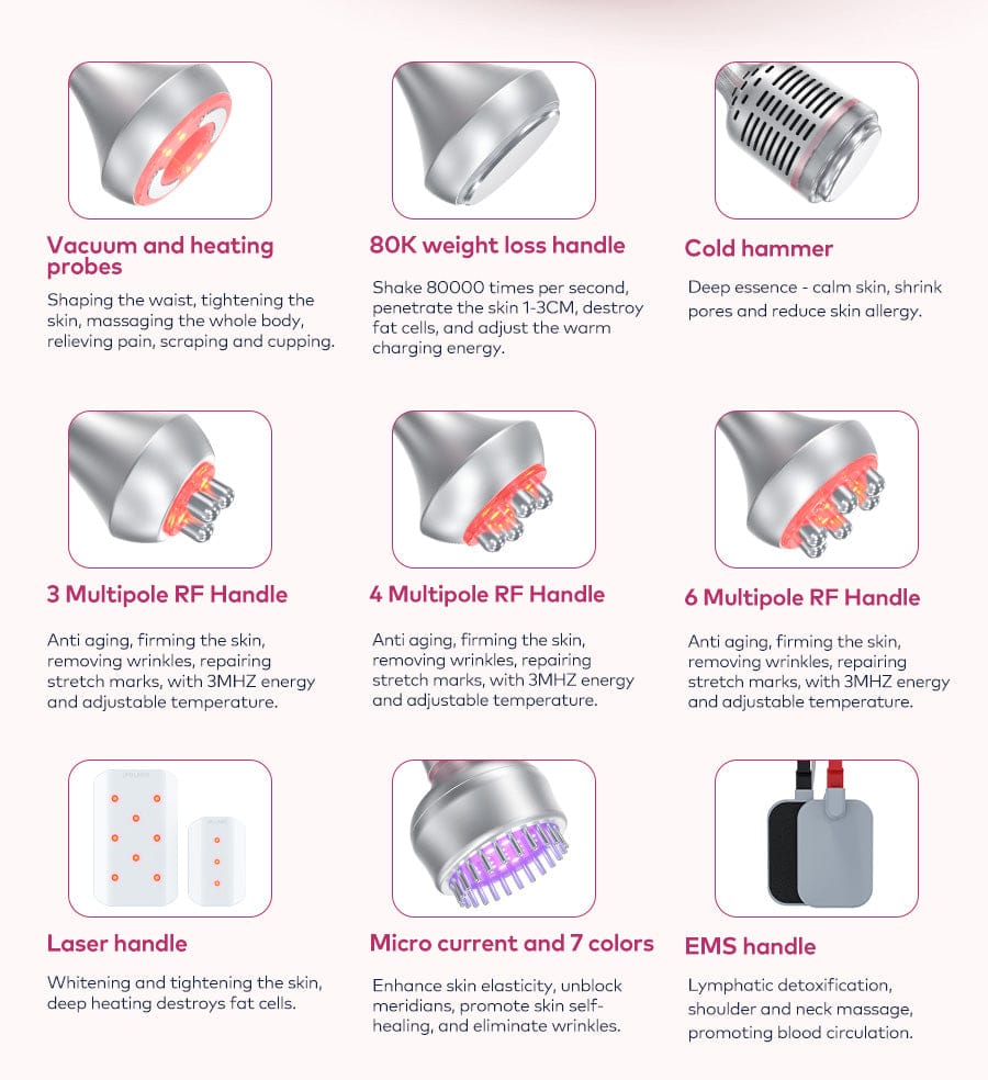 Bornbyme Ultrasonic Cavitation Machine 9 In 1 80K Body Sculpting Cavitation Machine Laser Fat Reduction