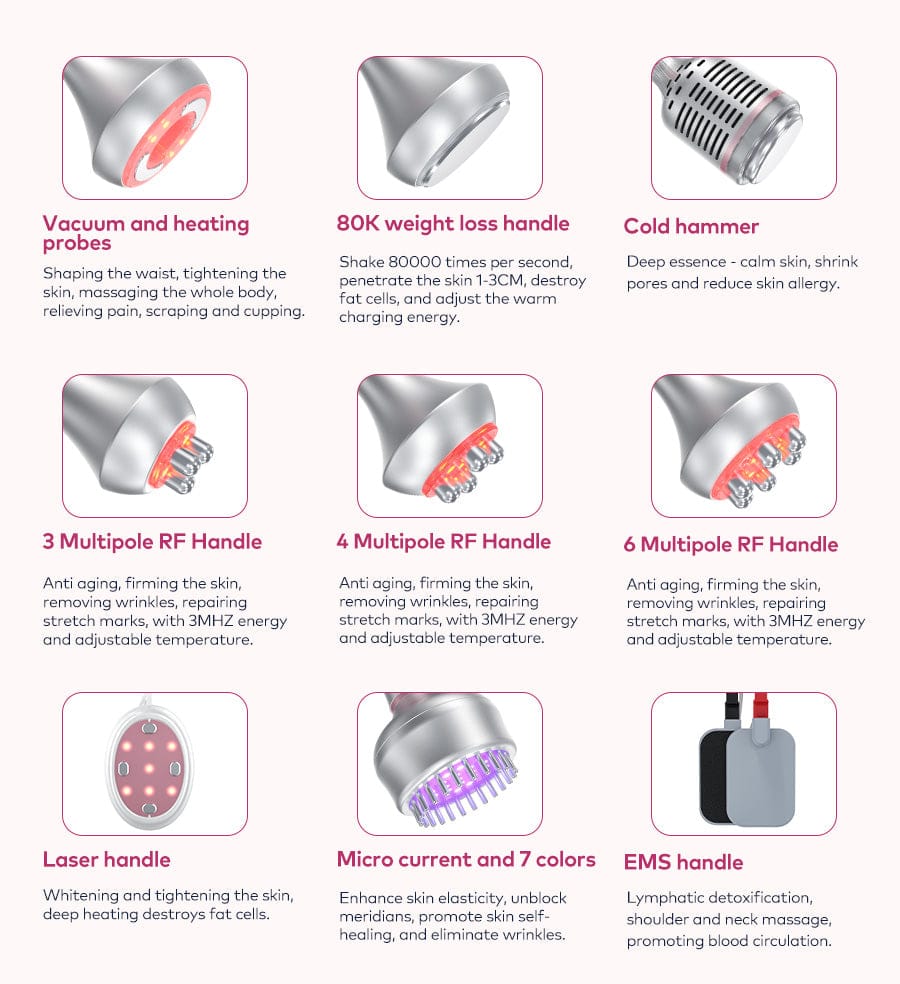 Bornbyme Ultrasonic Cavitation Machine 9 In 1 80K Body Sculpting Cavitation Machine with EMS Therapy