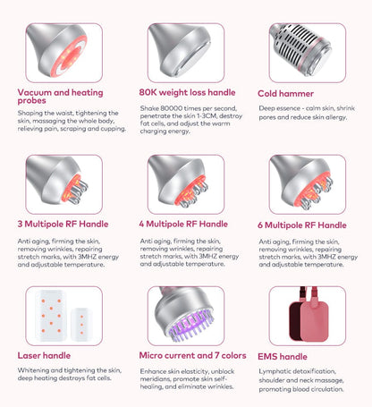 Bornbyme Ultrasonic Cavitation Machine 9 in 1 Body Sculpting Machine Skin Tightening & Weigth Loss Device