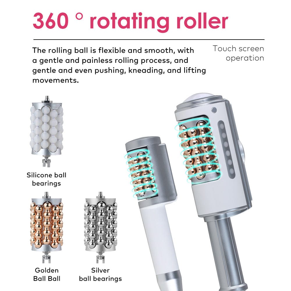 Bornbyme Ultrasonic Cavitation Machine Microvibration & LED Light Therapy Massager Inner Ball Roller Reduction Machine for Face Body Slimming