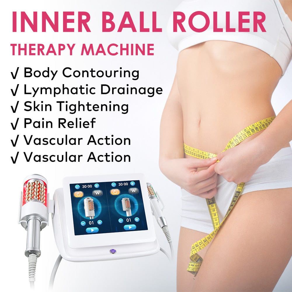 Bornbyme Ultrasonic Cavitation Machine Microvibration & LED Light Therapy Massager Inner Ball Roller Reduction Machine for Face Body Slimming