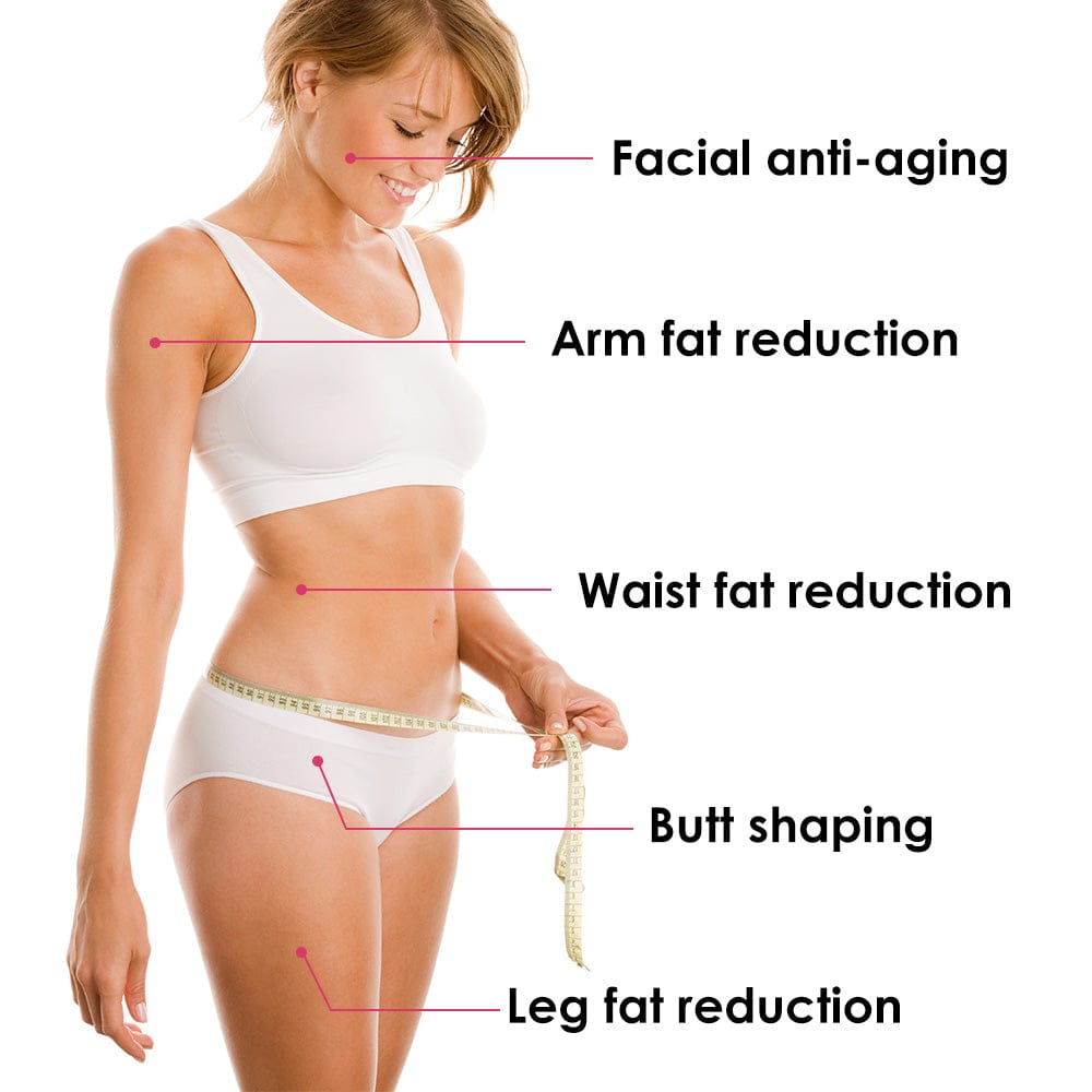 Bornbyme Ultrasonic Cavitation Machine Microvibration & LED Light Therapy Massager Inner Ball Roller Reduction Machine for Face Body Slimming