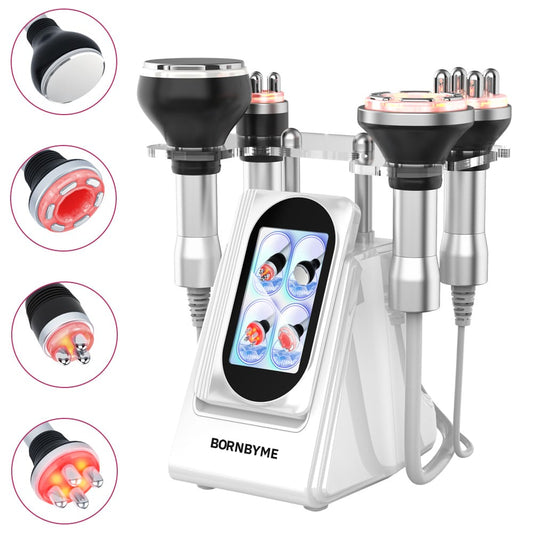 Bornbyme Ultrasonic Cavitation Machine Professional 80K Ultrasonic Cavitation with RF Vacuum 4-in-1 Body Contouring Machine
