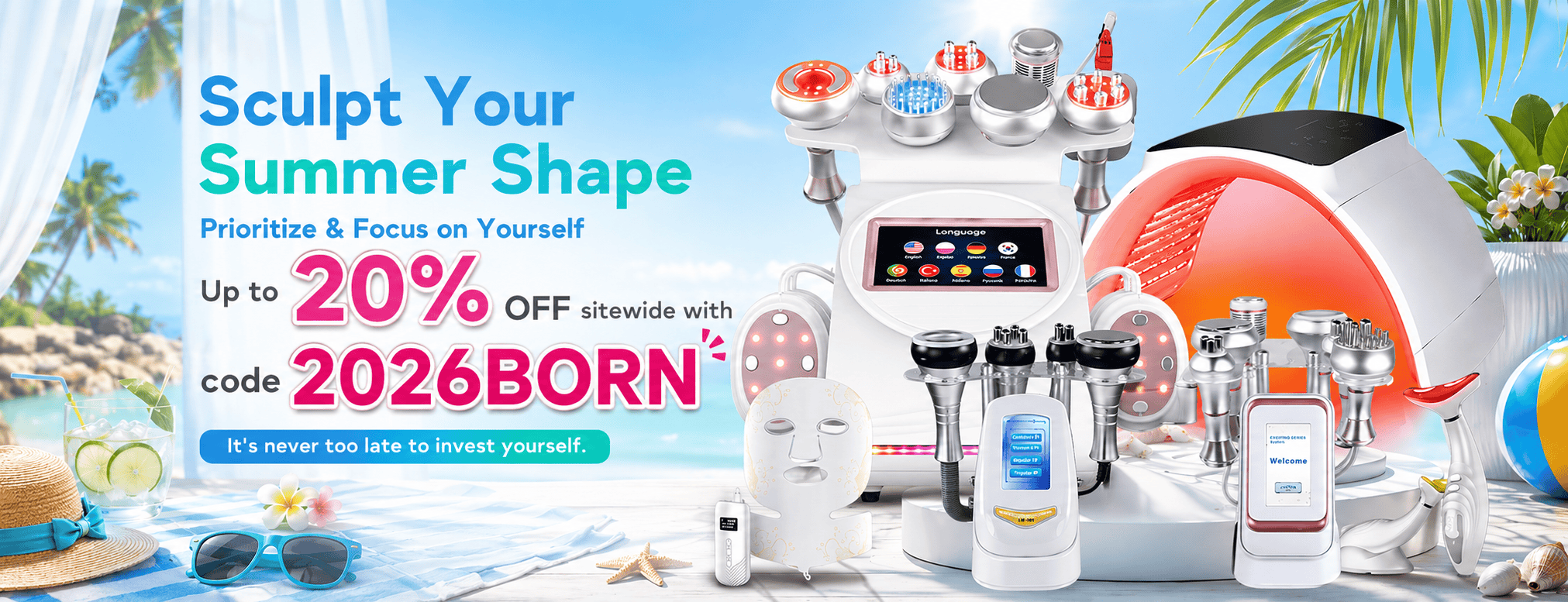 bornbyme cavitation machine discount for summer body scculpt