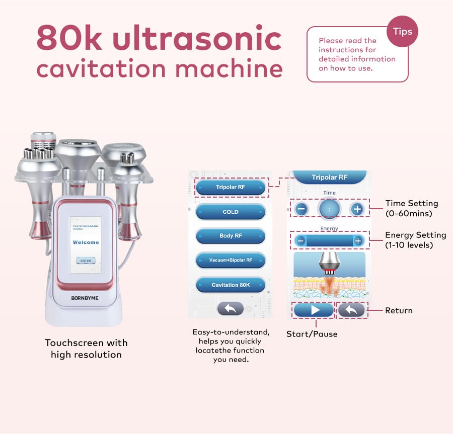cavitation machine 80k 5 in1 for salon spa use