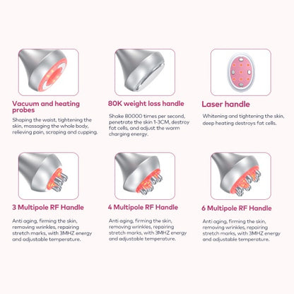 6 IN 1 with EMS 80K Ultrasonic Cavitation Anti Cellulite Body Shaping Slimming Machine