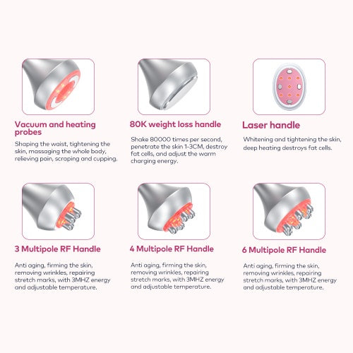 6 IN 1 with EMS 80K Ultrasonic Cavitation Anti Cellulite Body Shaping Slimming Machine