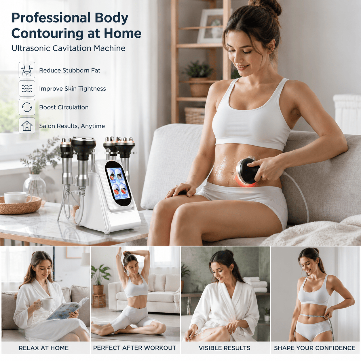Bornbyme 80k Ultrasonic Cavitation Machine for women use at home 